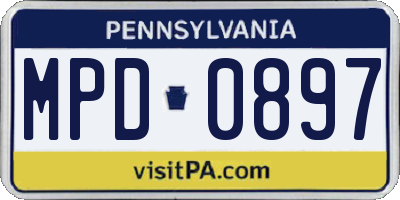 PA license plate MPD0897