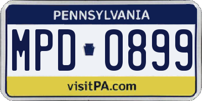 PA license plate MPD0899