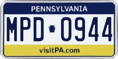 PA license plate MPD0944