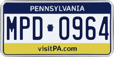 PA license plate MPD0964