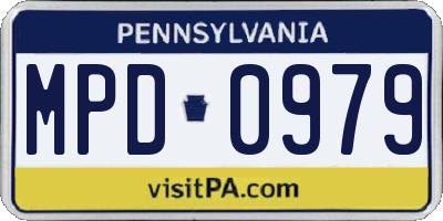 PA license plate MPD0979