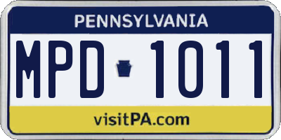 PA license plate MPD1011