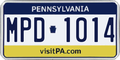 PA license plate MPD1014