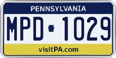 PA license plate MPD1029