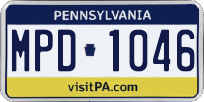 PA license plate MPD1046