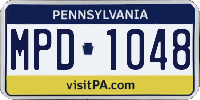 PA license plate MPD1048
