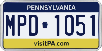 PA license plate MPD1051