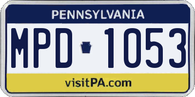 PA license plate MPD1053