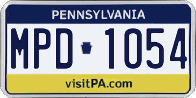 PA license plate MPD1054