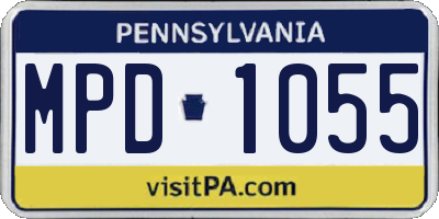 PA license plate MPD1055