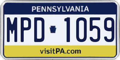 PA license plate MPD1059