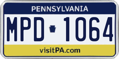 PA license plate MPD1064
