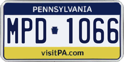 PA license plate MPD1066