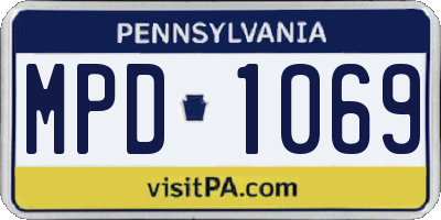 PA license plate MPD1069