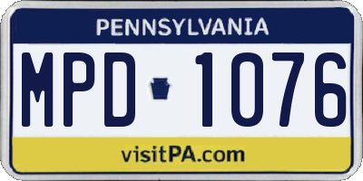 PA license plate MPD1076