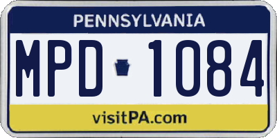 PA license plate MPD1084