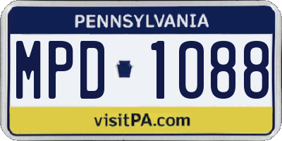 PA license plate MPD1088