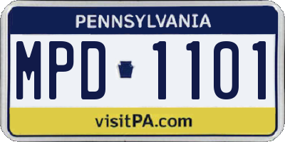PA license plate MPD1101