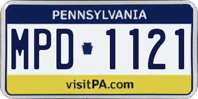 PA license plate MPD1121