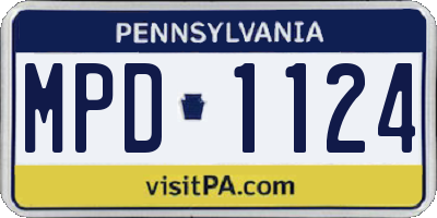 PA license plate MPD1124