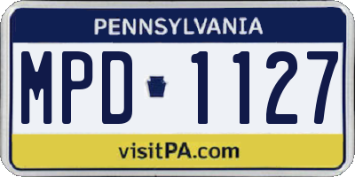 PA license plate MPD1127