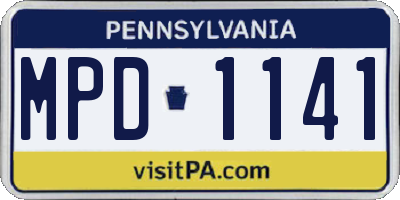 PA license plate MPD1141