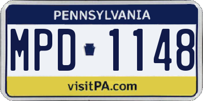 PA license plate MPD1148