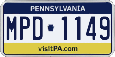 PA license plate MPD1149