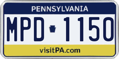 PA license plate MPD1150