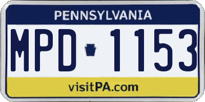PA license plate MPD1153