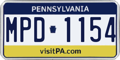 PA license plate MPD1154