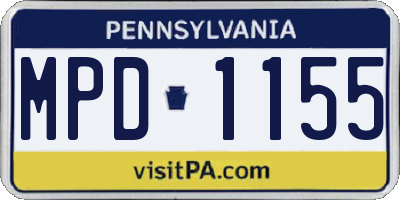 PA license plate MPD1155