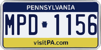 PA license plate MPD1156