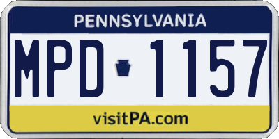 PA license plate MPD1157