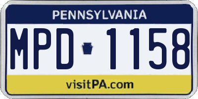 PA license plate MPD1158