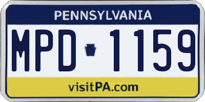 PA license plate MPD1159