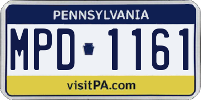 PA license plate MPD1161