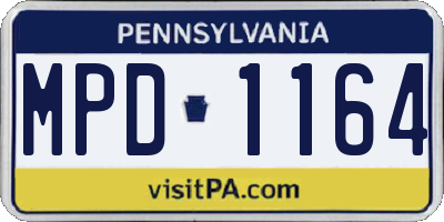 PA license plate MPD1164