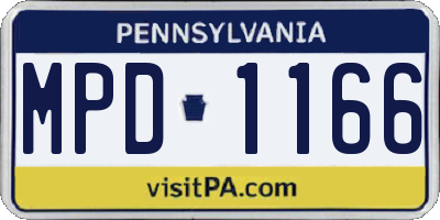 PA license plate MPD1166