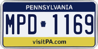PA license plate MPD1169