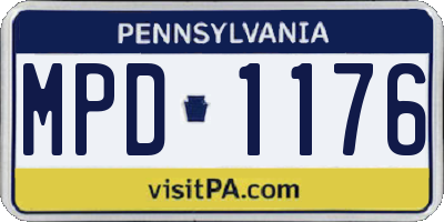 PA license plate MPD1176