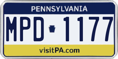 PA license plate MPD1177