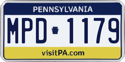PA license plate MPD1179
