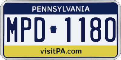 PA license plate MPD1180
