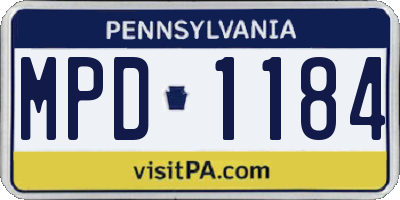 PA license plate MPD1184