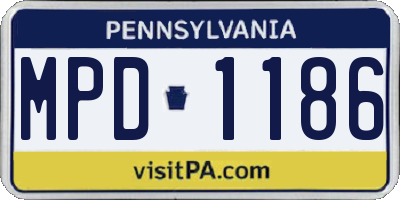 PA license plate MPD1186