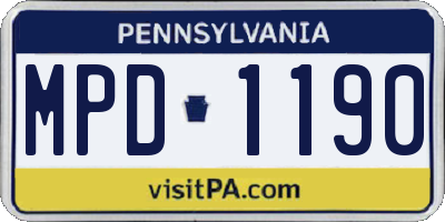 PA license plate MPD1190