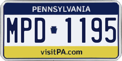PA license plate MPD1195