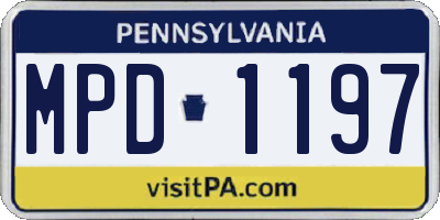 PA license plate MPD1197