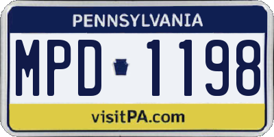 PA license plate MPD1198